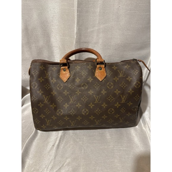 Authentic Louis Vuitton Speedy Bag 30‎ Brown Canvas Monogram Vintage- Paperwork - Picture 1 of 12